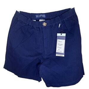 Meripex Men's Navy Blue 4-Way Stretch Shorts Large 5.5" inseam‎ Elastic Waist